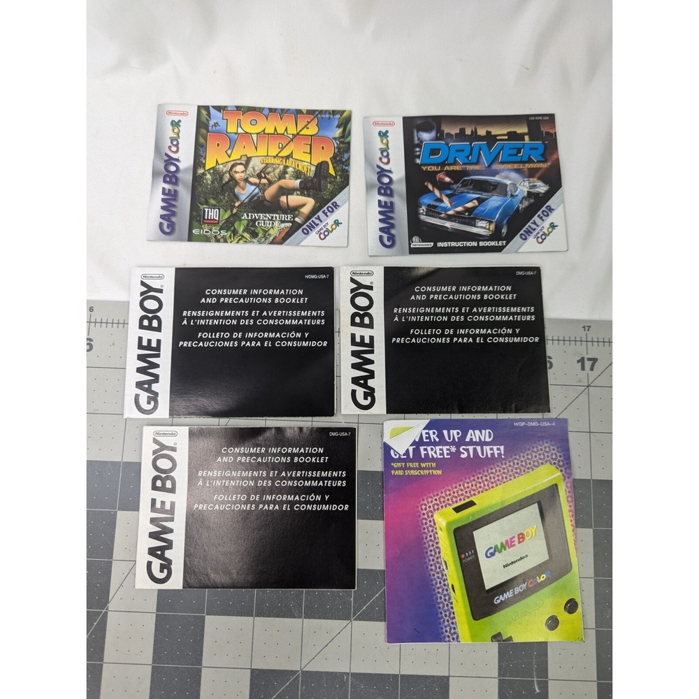 Nintendo Gameboy Color Instruction Booklets Tomb Raider‎ Driver Extras